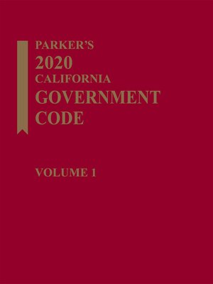 cover image of Parker's California Government Code